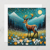 Schattigee hertenbloemen weide fantasie feestdagenkaart (Voorkant / Achterkant)