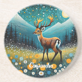 Schattigee hertenbloemen weide fantasie zandsteen onderzetter