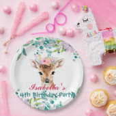 Schattigee hertendierentuindieren oerwoud Bloemen  Papieren Bordje (Feest)