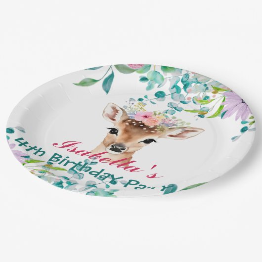 Schattigee hertendierentuindieren oerwoud Bloemen Papieren Bordje (Gekanteld)