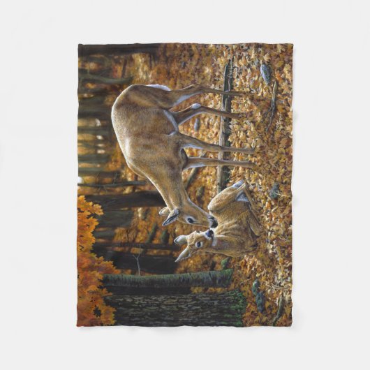 Schattigee hertendoek & Fawn Autumn Fleece Deken (Voorkant)