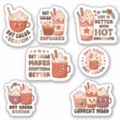 Schattigee hete cacao seizoen plakboek briefpapier sticker (Voorkant)