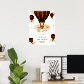 Schattigee Hete Luchtballon Lion Boy Baby shower W Poster (Thuiskantoor)