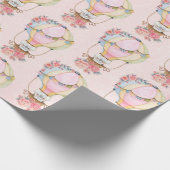 Schattigee Hete Luchtballon met Beren Waterverf Wr Cadeaupapier (Hoek)