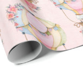 Schattigee Hete Luchtballon met Beren Waterverf Wr Cadeaupapier (Rol Hoek)