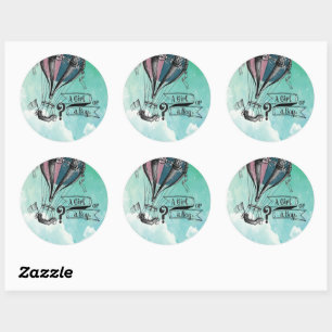Schattigee Hete Luchtballon Partij Accessoire Stic Ronde Sticker
