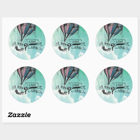 Schattigee Hete Luchtballon Partij Accessoire Stic Ronde Sticker (Vel)