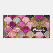 Schattigee hete roze gouden zeemeermin schalen gir bureaumat (Voorkant)