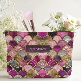 Schattigee hete roze gouden zeemeermin schalen gir etui