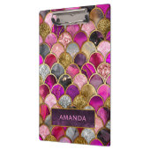 Schattigee hete roze gouden zeemeermin schalen gir klembord (Links)