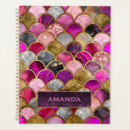 Schattigee hete roze gouden zeemeermin schalen gir planner