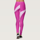 Schattigee hete roze leggings met Retro swirl (Achterkant)