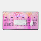 Schattigee hete Roze Regenboog Glitter Druppels mo Bureaumat (Keyboard & Muis)