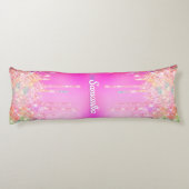 Schattigee hete Roze Regenboog Glitter Druppels mo Lichaamskussen (Achterkant)