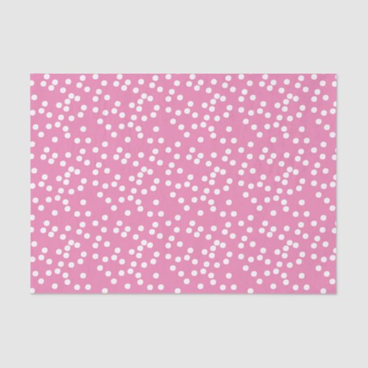 Schattigee Hete Roze & Witte Confetti/Polkadots Tissuepapier (Voorkant)