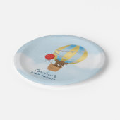 Schattigee heteluchtballon Boy Baby shower Papieren Bordje (Gekanteld)