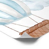 Schattigee heteluchtballon Cloud Boy Baby shower W Poster (Hoek)