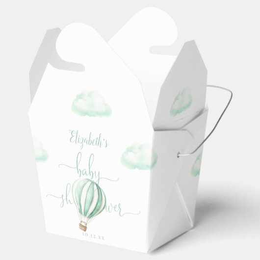 Schattigee heteluchtballon genderneutraal Baby sho Bedankdoosjes (Geopend)