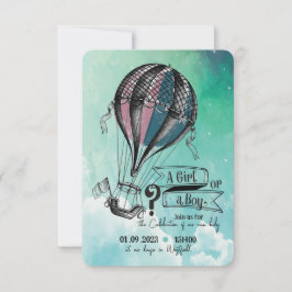 Schattigee heteluchtballon Geslacht onthullen uitn Notitiekaartje