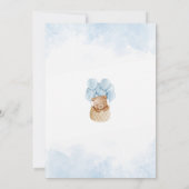Schattigee heteluchtballon Teddy Bear Baby shower Kaart (Achterkant)