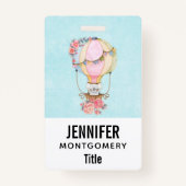 Schattigee heteluchtballon Waterverf Badge (Voorkant)