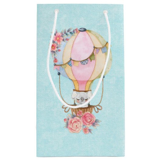 Schattigee heteluchtballon Waterverf Klein Cadeauzakje (Achterkant)