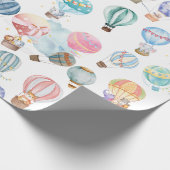 Schattigee heteluchtballonnen cadeaupapier (Hoek)