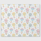 Schattigee heteluchtballonnen met dieren, strikken cadeaupapier (Vlak)