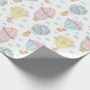 Schattigee heteluchtballonnen met dieren, strikken cadeaupapier