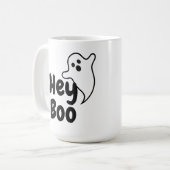Schattigee Hey Boo Funny Ghost Halloween Coffee Mo Koffiemok (Voorkant links)