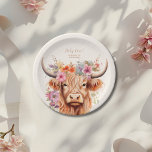 Schattigee Highland Koe 1e Verjaardag Papieren Bordje<br><div class="desc">Maak het eerste verjaardagsfeestje van je kleintje echt speciaal met onze Schattigee Highland Koe 1st Birthday Paper Borden. Deze borden zijn voorzien van een vertederende Highland koe illustratie in een prachtige boho-moderne waterverf stijl, het toevoegen van een vleugje grilligheid en charme aan uw feest. Het ontwerp toont de schattige Highland...</div>