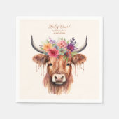 Schattigee Highland Koe 1e Verjaardag Servet (Voorkant)