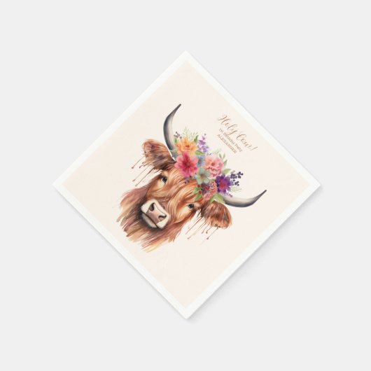 Schattigee Highland Koe 1e Verjaardag Servet (Hoek)