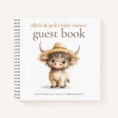 Schattigee Highland Koe Baby shower gastenboek Notitieboek (Voorkant)