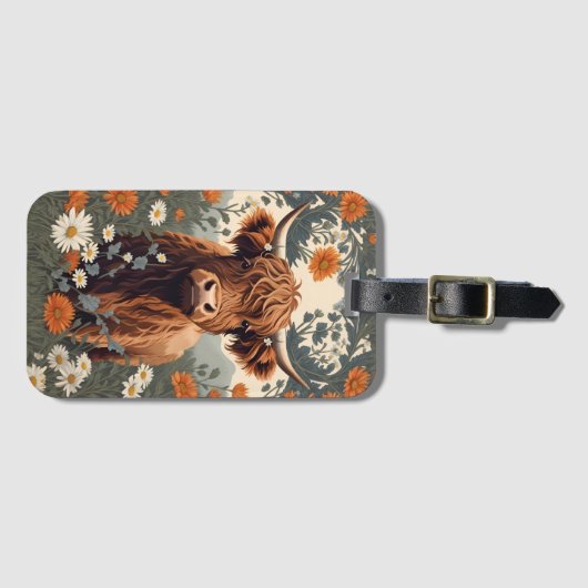 Schattigee  Highland Koe Bagagelabel (Voorkant (horizontaal))
