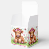 Schattigee Highland Koe Butterfly Girl Verjaardags Bedankdoosjes (Geopend)