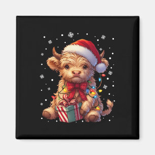 Schattigee Highland Koe Christmas Highland Koe Xma Magneet