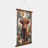 Schattigee  Highland Koe Daisy Field Hangend Wandkleed (Gebogen)