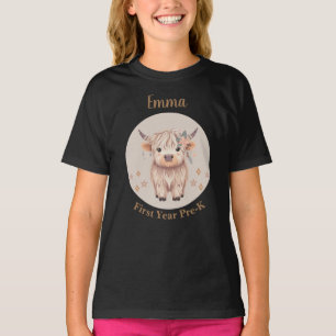 Schattigee Highland Koe Design voor meisjes T-shirt