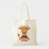 Schattigee Highland Koe Drink Koffieverslaafde Jok Tote Bag (Voorkant)