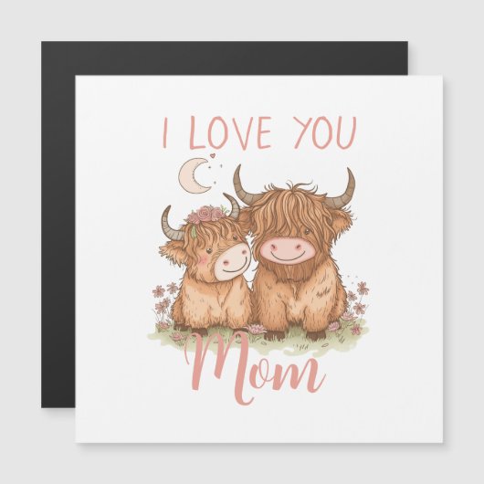 Schattigee Highland Koe en Mam I Love You Moederda (Voorkant / Achterkant)