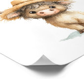 Schattigee Highland Koe geeft de voorkeur aan Sign Poster (Hoek)