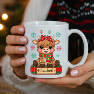 Schattigee Highland Koe Gepersonaliseerde Naam Ker Koffiemok