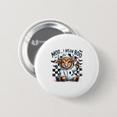 Schattigee Highland Koe geruit Halloween Te Ronde Button 5,7 Cm (Voorkant /achterkant)