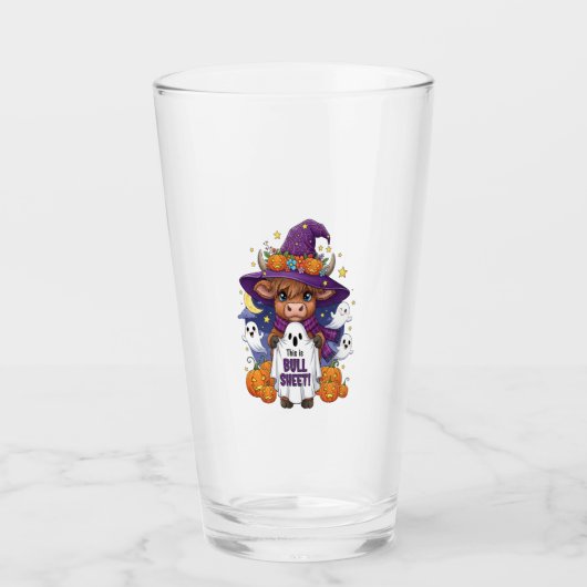 Schattigee Highland Koe Halloween Glas (Voorkant)