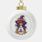 Schattigee Highland Koe Halloween Keramische Bal Ornament (Voorkant)