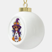 Schattigee Highland Koe Halloween Keramische Bal Ornament (Rechts)