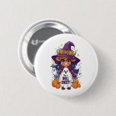 Schattigee Highland Koe Halloween Ronde Button 5,7 Cm (Voorkant /achterkant)