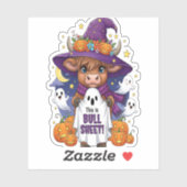 Schattigee Highland Koe Halloween Sticker (Vel)