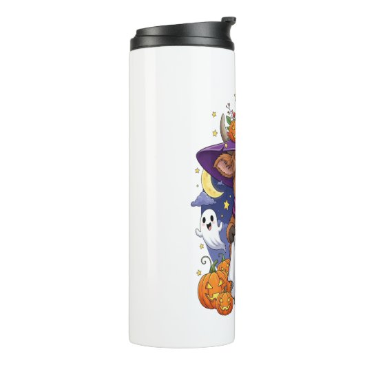 Schattigee Highland Koe Halloween Thermosbeker (Gedraaid links)